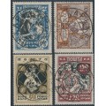 RUSSIA / UKRAINE - 1923 Hunger Relief set of 4, crosses & rings watermark, used – Michel # 67XA-70XA