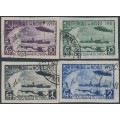 RUSSIA / USSR - 1931 Zeppelin Polar Flight set of 4, imperforate, used – Michel # 402B-405B