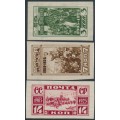 RUSSIA / USSR - 1925 The 1905 Revolution set of 3, imperforate, MH – Michel # 302B-304B