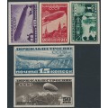 RUSSIA / USSR - 1931 10K to 1R Zeppelins set of 5, imperforate, MH – Michel # 397CX-401CY