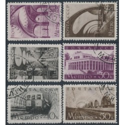 RUSSIA / USSR - 1938 Moscow Metro set of 6, used – Michel # 646-651