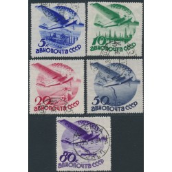 RUSSIA / USSR - 1933 Civil Aviation set of 5, with watermark, used – Michel # 462Y-466Y
