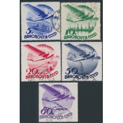 RUSSIA / USSR - 1933 Civil Aviation set of 5, no watermark, used – Michel # 462Z-466Z