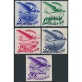 RUSSIA / USSR - 1933 Civil Aviation set of 5, no watermark, used – Michel # 462Z-466Z