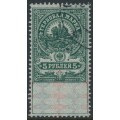 RUSSIA - 1918 5R green Stamp Duty, perf. 12:12½, used – Michel # 148A