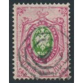 RUSSIA - 1865 30Kop pink/green Arms, perf. 14½:15, thick paper, Poland cancel – Michel # 17z