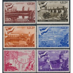 RUSSIA / USSR - 1947 Moscow Volga Canal set of 6, MH – Michel # 1131-1136