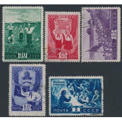 RUSSIA / USSR - 1948 Pioneer Organisation set of 5, used – Michel # 1275-1279