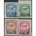 RUSSIA / USSR - 1924 Airmail overprints set of 4, used – Michel # 267-270