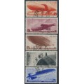 RUSSIA / USSR - 1934 Zeppelins set of 5, vertical watermarks, used – Michel # 483X-487X