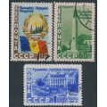 RUSSIA / USSR - 1952 Friendship with Romania set of 3, used – Michel # 1635-1637