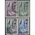 RUSSIA / USSR - 1931 Zeppelin Polar Flight set of 4, imperf., used – Michel # 402B-405B 