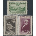 RUSSIA / USSR - 1933 3K to 35K Karl Marx set of 3, MH – Michel # 424-426