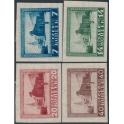 RUSSIA / USSR - 1925 Lenin Mausoleum set of 4, imperf., MH – Michel # 292B-295B