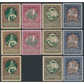 RUSSIA - 1914 War Relief sets in each of the three perforations, MH – Michel # 99-102