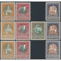 RUSSIA - 1915 War Relief sets in each of the three perforations, MH – Michel # 103-106
