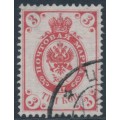 RUSSIA - 1902 3Kop red Coat of Arms, pale background variety, used – Michel # 47yI