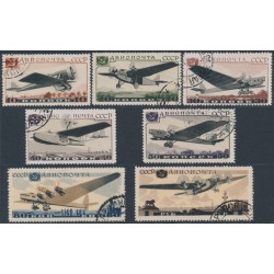 RUSSIA / USSR - 1937 Aircraft set of 7, used – Michel # 571-577