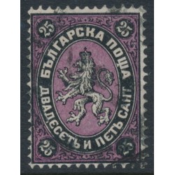 BULGARIA - 1879 25c black/purple Lion Coat of Arms, used – Michel # 3