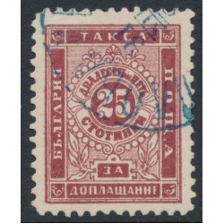 BULGARIA - 1887 25St purple-red Numeral postage due, perf. 11½, used – Michel # P8IA