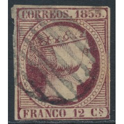 SPAIN - 1853 12Cs violet Queen Isabella II, used – Michel # 18
