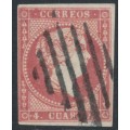 SPAIN - 1856 4Cs carmine Queen Isabella II, no watermark, used – Michel # 40b