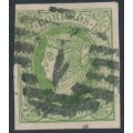 SPAIN - 1864 12Cs green on pale rose Queen Isabella II, used – Michel # 57