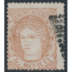 SPAIN - 1870 4M pale-brown Hispania, used – Michel # 98
