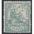SPAIN - 1874 20c green Justice, MNG – Michel # 138