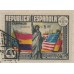 SPAIN - 1938 1Pta+5Pta USA Constitution airmail o/p, used – Michel # 713