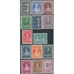 SPAIN - 1926 Royal Family Red Cross issue set of 14, MH – Michel # 298-311