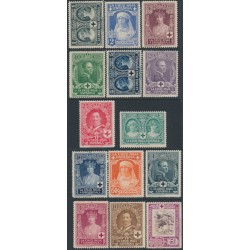 SPAIN - 1926 Royal Family Red Cross issue set of 14, MH – Michel # 298-311
