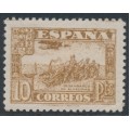 SPAIN - 1947 10Pta brown Troops Landing at Algeciras, MH – Michel # 763