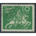 SWEDEN - 1924 10öre green UPU Anniversary with lines watermark, used – Facit # 212cx