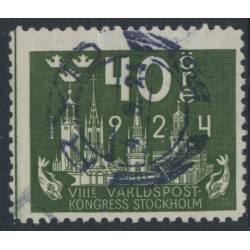 SWEDEN - 1924 40öre olive-green World Postal Congress, used – Facit # 203