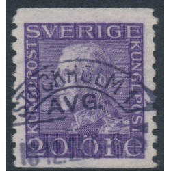 SWEDEN - 1921 20öre violet King Gustav V with KPV watermark, used – Facit # 179Afbz
