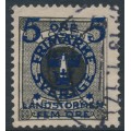 SWEDEN - 1916 5+FEM öre on 1öre black Postage Due Landstorm II overprint, used – Facit # 115