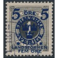 SWEDEN - 1916 5+FEM öre on 1öre black Postage Due Landstorm II overprint, used – Facit # 115