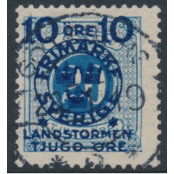 SWEDEN - 1916 10+TJUGO öre on 20öre blue Postage Due Landstorm II overprint, used – Facit # 120a