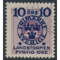 SWEDEN - 1916 10+FYRTIO öre on 24öre red-lilac Postage Due Landstorm II overprint, used – Facit # 121b