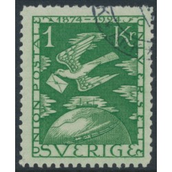 SWEDEN - 1924 1Kr green UPU Anniversary, used – Facit # 223