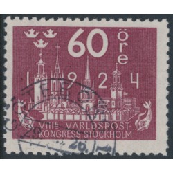 SWEDEN - 1924 60öre red-lilac World Postal Congress, used – Facit # 206