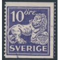 SWEDEN - 1934 10öre violet Lion, type II, perf. 13, no watermark, used – Facit # 146Ea