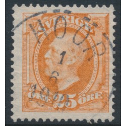 SWEDEN - 1896 25öre dull brown-orange Oscar II, used – Facit # 57e