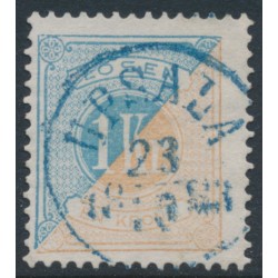 SWEDEN - 1877 1Kr light brown/dull ultramarine Postage Due (Lösen), perf. 13, used – Facit # L20c