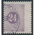 SWEDEN - 1882 24öre reddish lilac Postage Due (Lösen), perf. 13, used – Facit # L17c