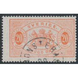 SWEDEN - 1874 20öre orange-red Official (Tjänstemärke), perf. 14, used – Facit # TJ6b
