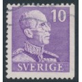 SWEDEN - 1939 10öre violet Gustav V, small numerals, perf. 3-sides (imperf. at right), used – Facit # 269B