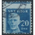 SWEDEN - 1920 20öre blue King Gustav V, perf. 9¾ four sides, KPV watermark, used – Facit # 151Cbz