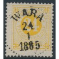 SWEDEN - 1878 24öre orange-yellow Ring Type, perf. 13, used – Facit # 34h